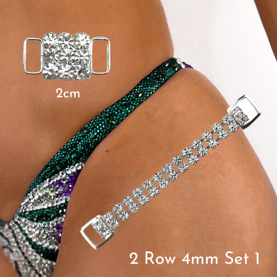 Strap: 2 Row 4mm, Middle: 3 Row 4mm - 2cm