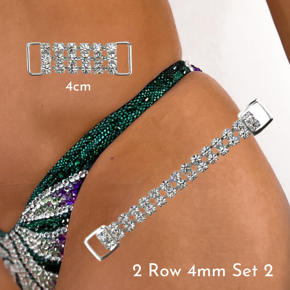 Strap: 2 Row 4mm, Middle: 3 Row 4mm - 4cm