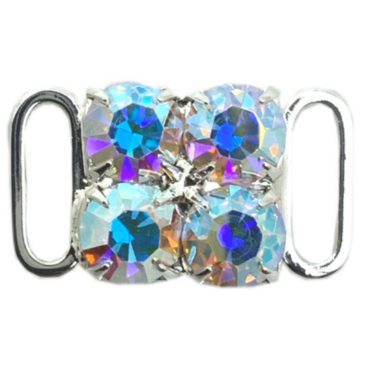 2 Row 6mm AB Crystals - 2cm - Middle Cup Connector