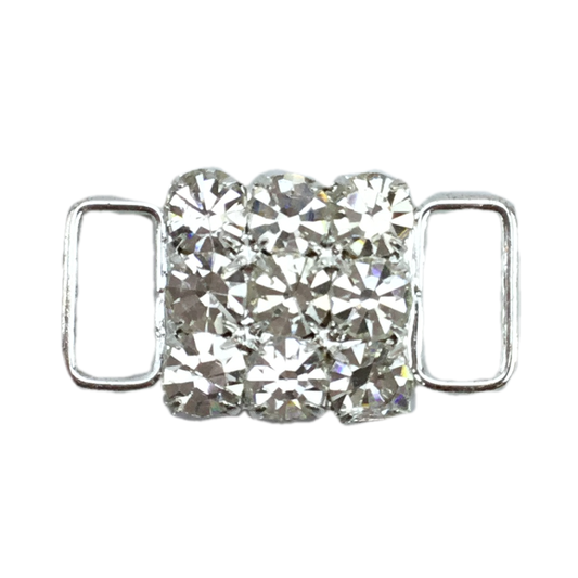 3 Row 4mm Crystals - 2cm - Middle Cup Connector