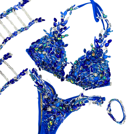 Couture Bikini - Neon Blue with Accessories