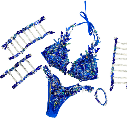 Couture Bikini - Neon Blue with Accessories