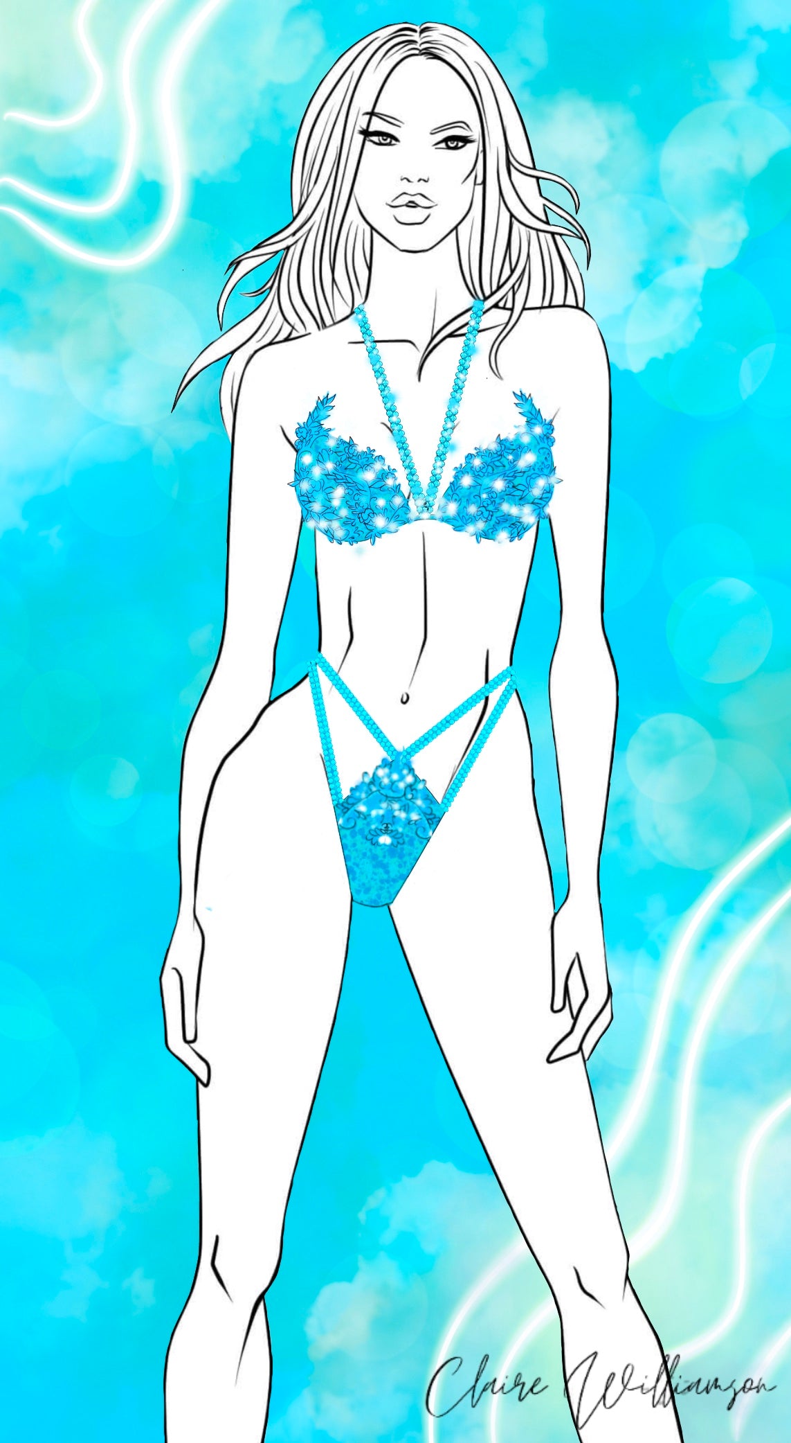 Couture Design - Electric Blue Aurora