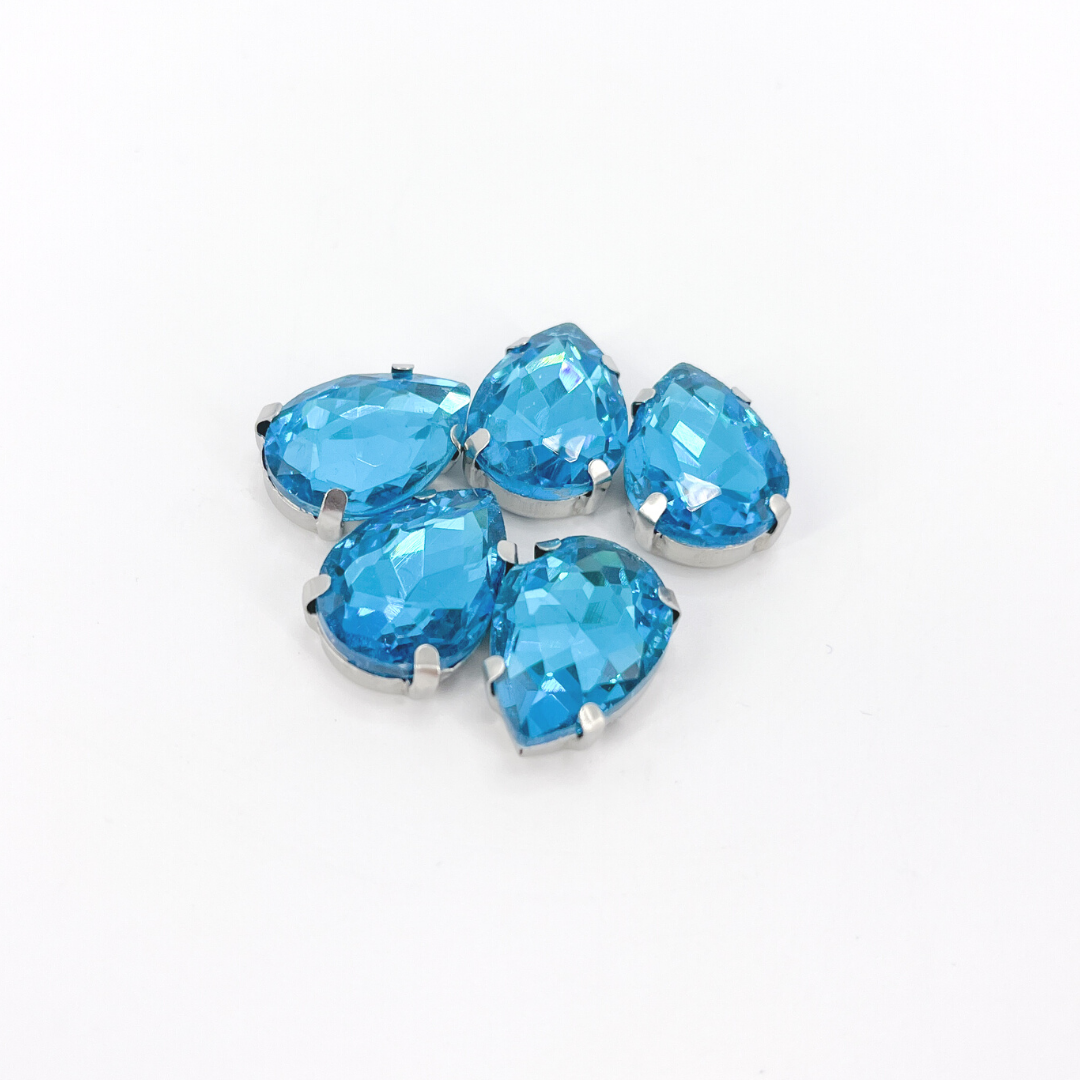 Glass Claw Teardrop - AQUAMARINE
