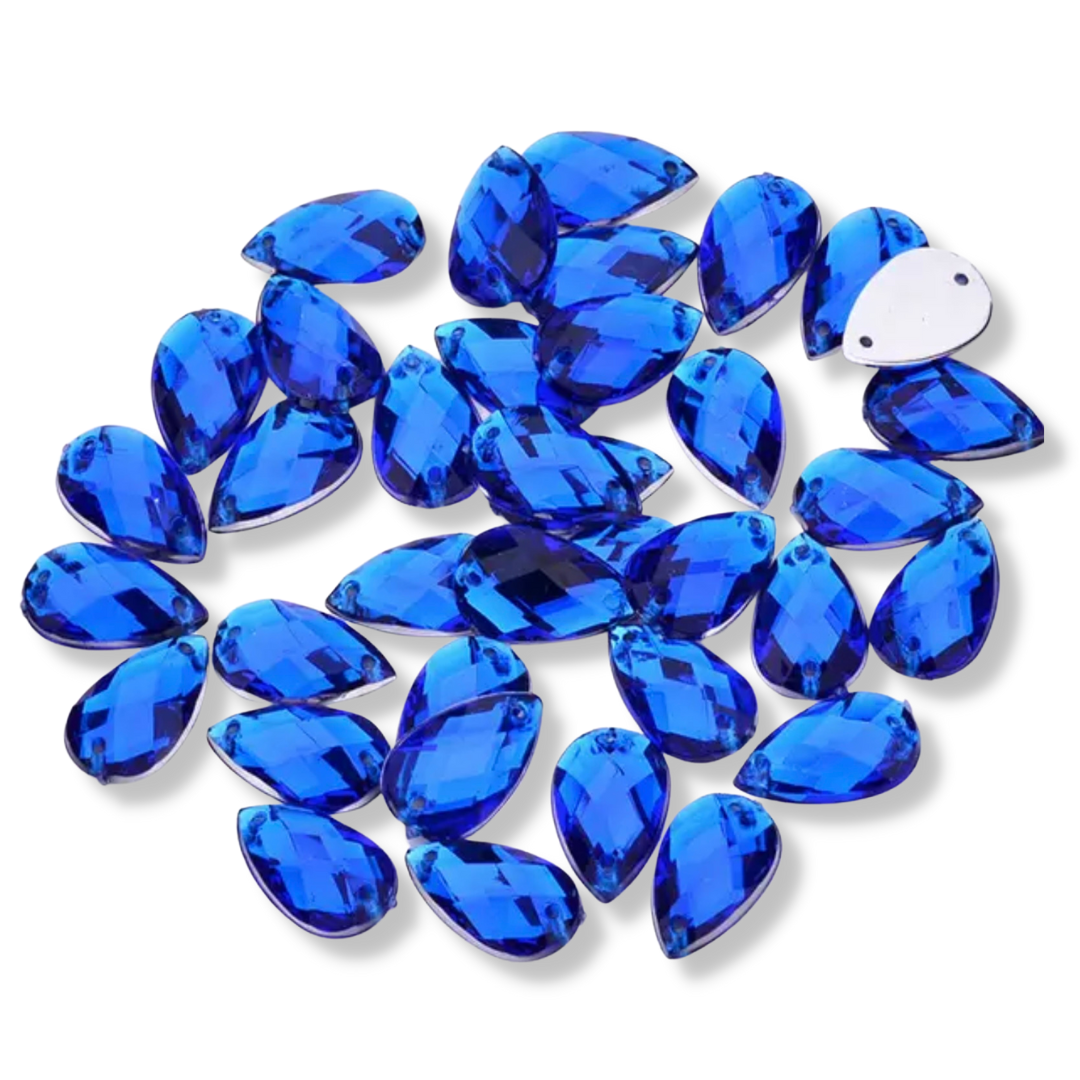 Resin Sew on Teardrop - DARK BLUE