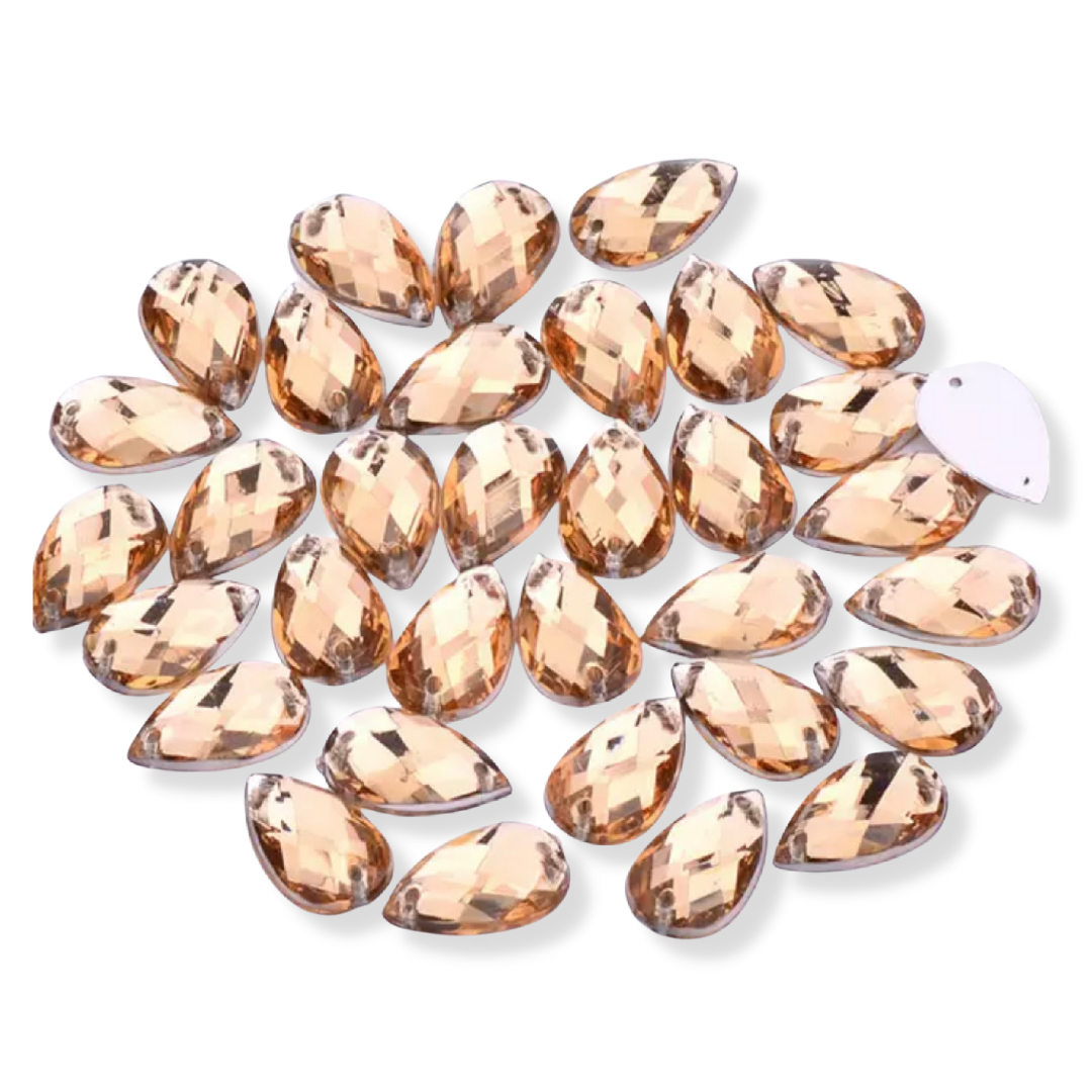 Resin Sew on Teardrop - LIGHT PEACH