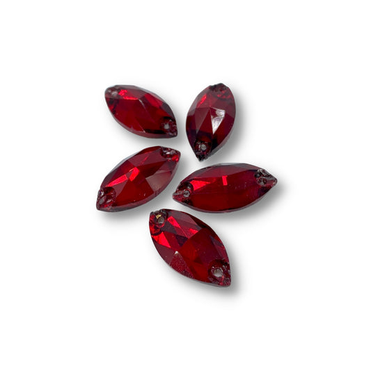 Glass Sew On Navette - DARK SIAM