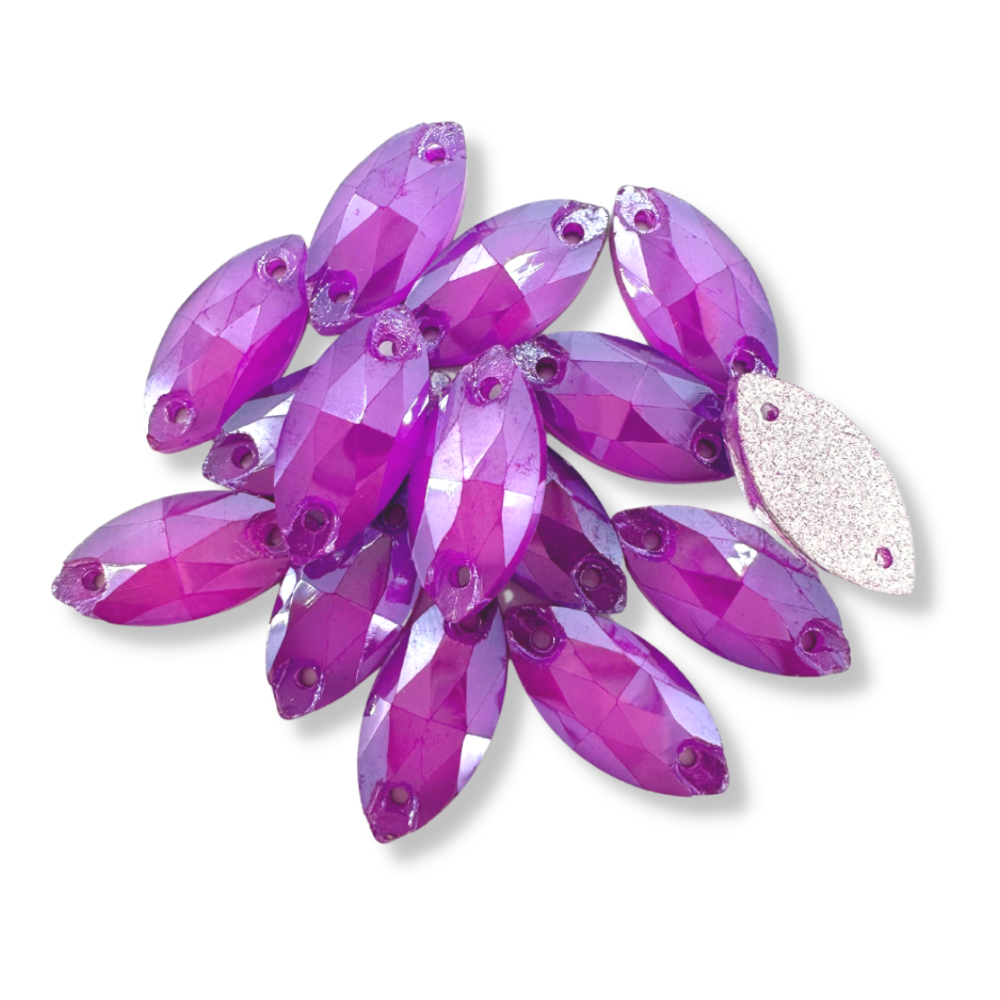 Glass Sew On Navette - JELLY CANDY PURPLE