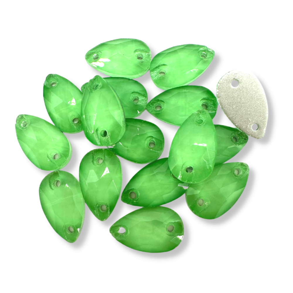 Glass Sew On Teardrop - JELLY CANDY PERIDOT