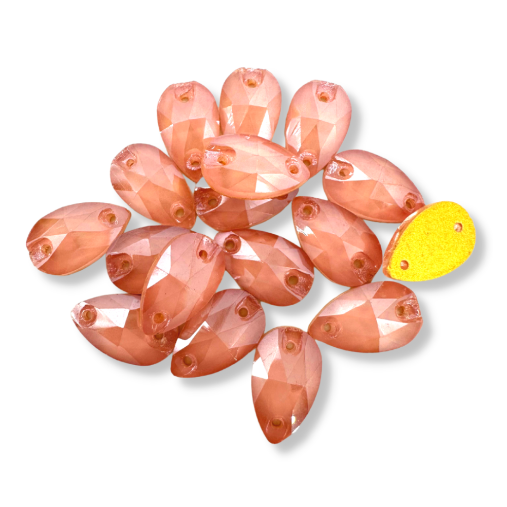 Glass Sew On Teardrop - JELLY CANDY LIGHT PEACH