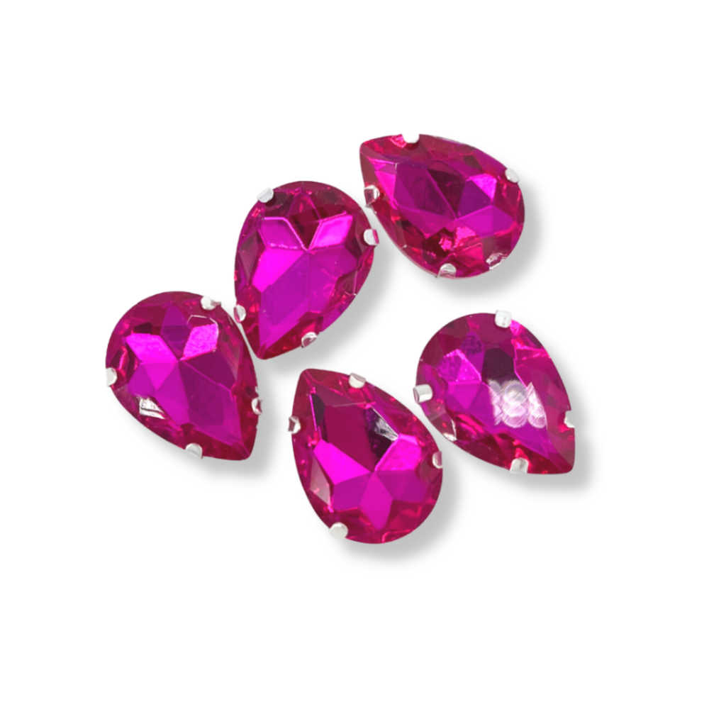 Glass Claw Teardrop - FUCHSIA