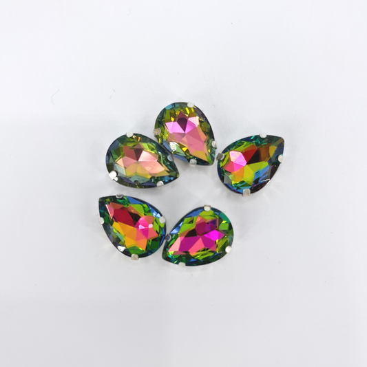 Glass Claw Teardrop - RAINBOW