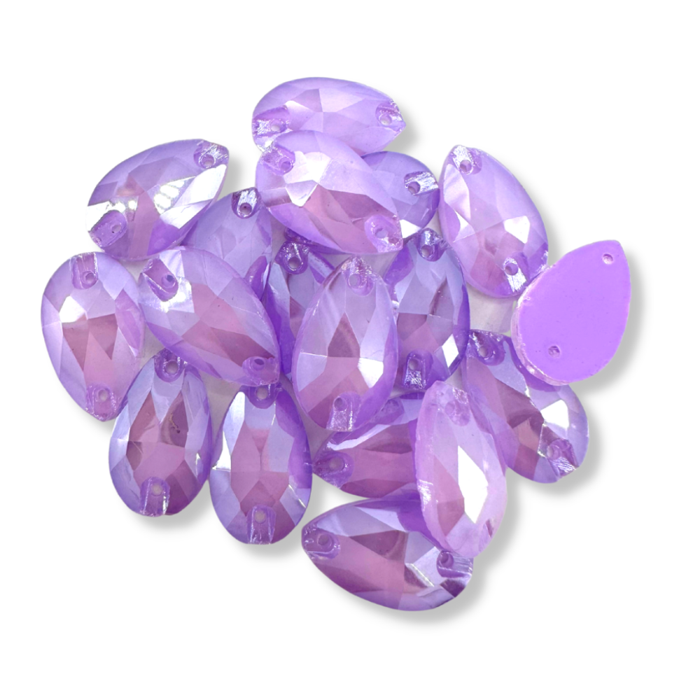 Glass Sew On Teardrop - JELLY CANDY VIOLET