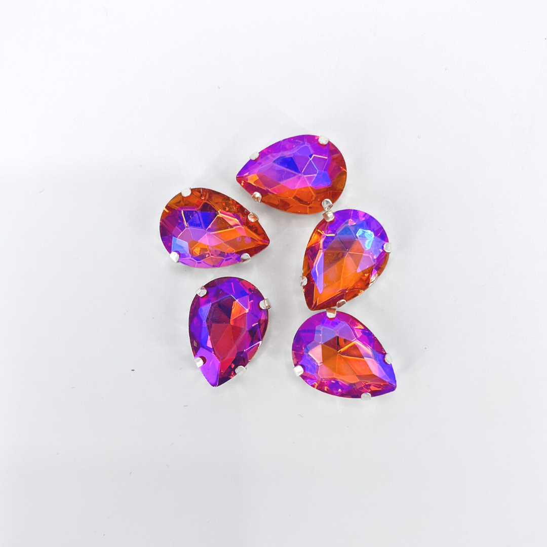 Glass Claw Teardrop - Hyacinth AB