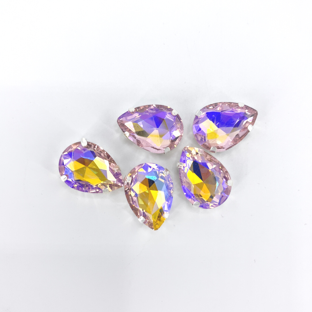 Glass Claw Teardrop - LIGHT ROSE AB