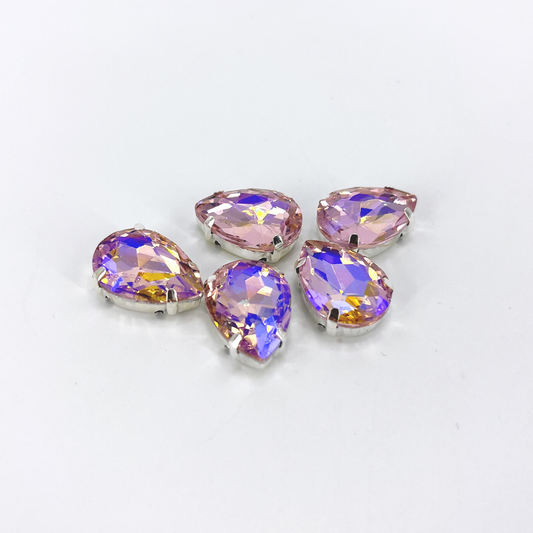 Glass Claw Teardrop - LIGHT ROSE AB