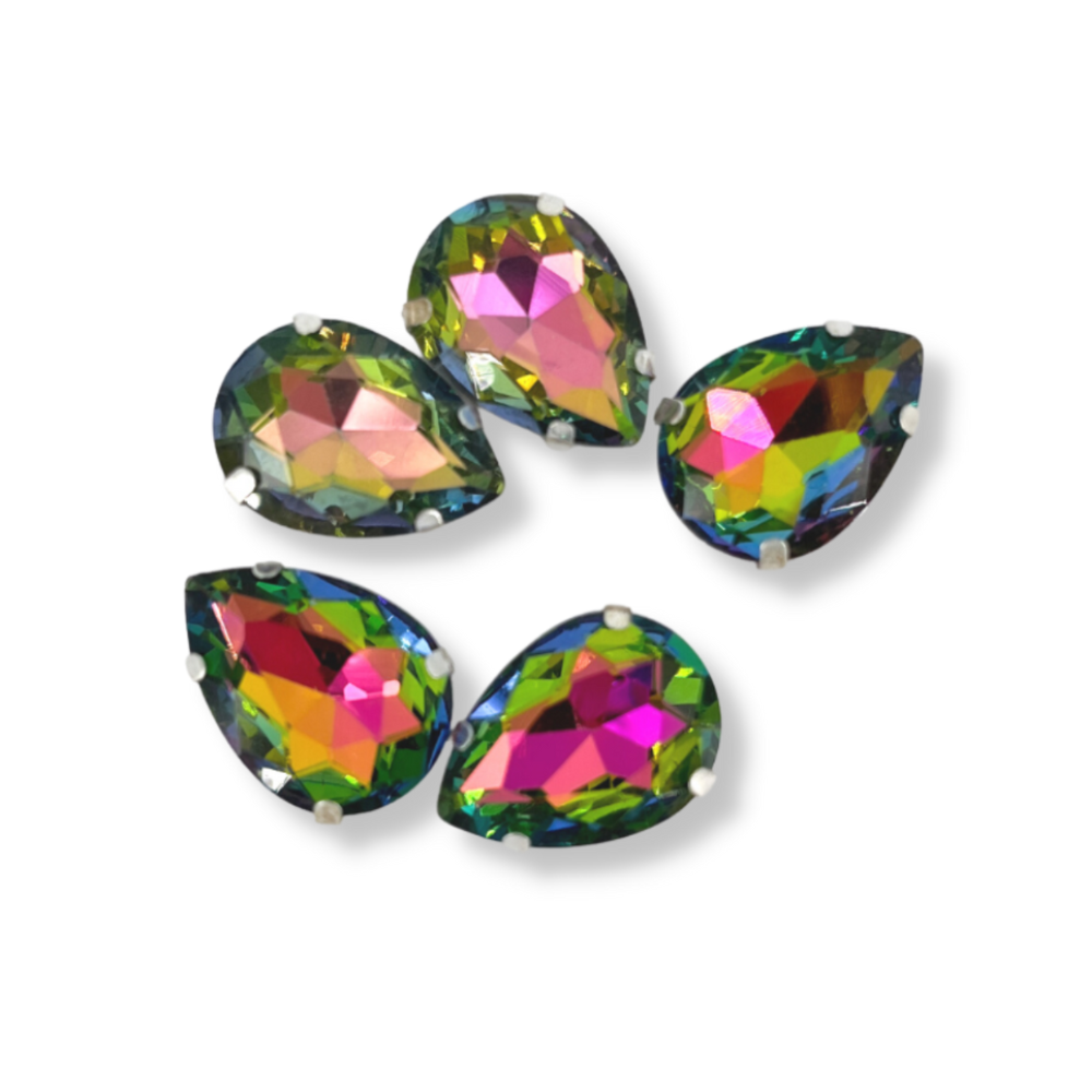 Glass Claw Teardrop - RAINBOW