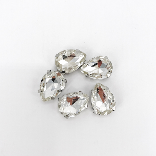 Glass Claw Teardrop - CRYSTAL CLEAR