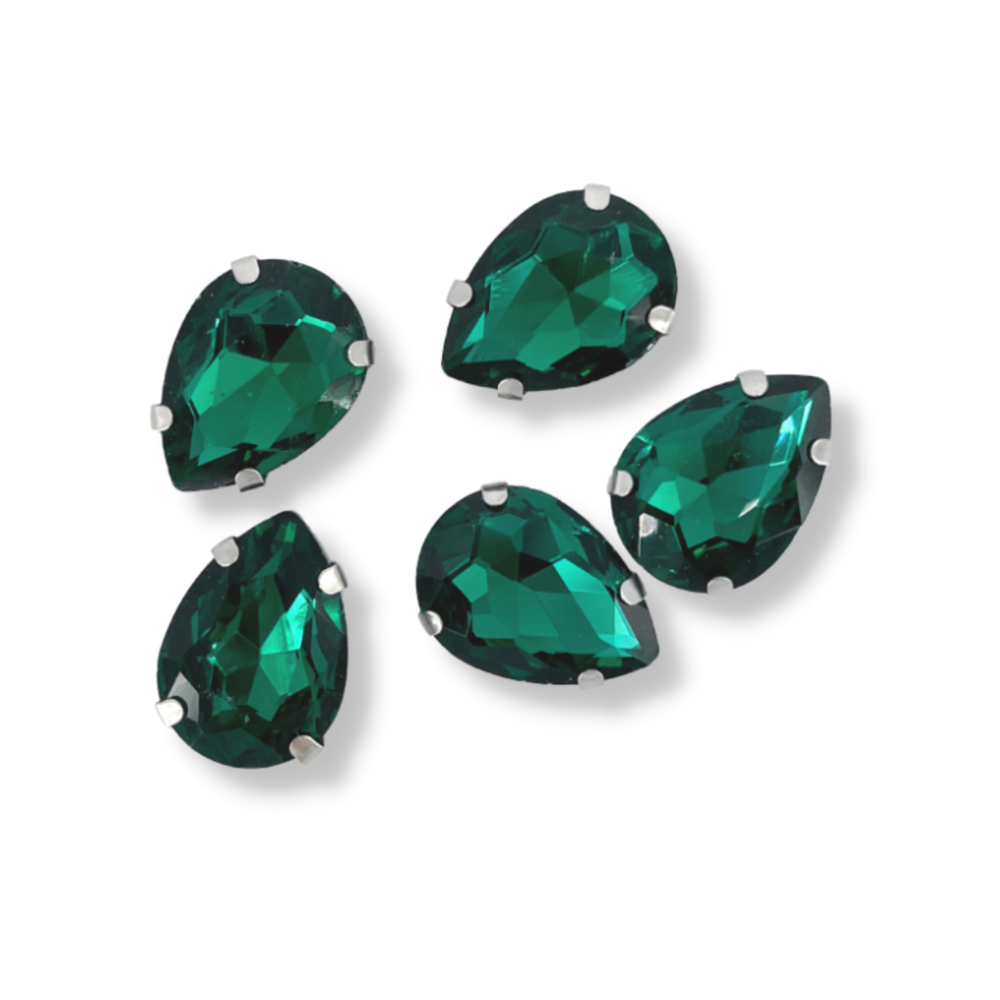 Glass Claw Teardrop - GREEN ZIRCON