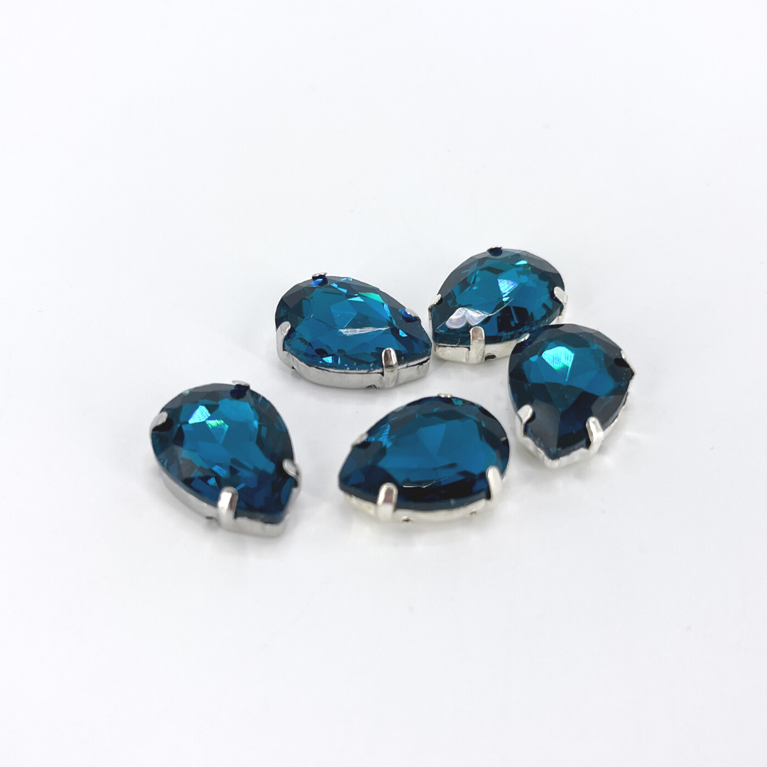 Glass Claw Teardrop - CAPRI BLUE