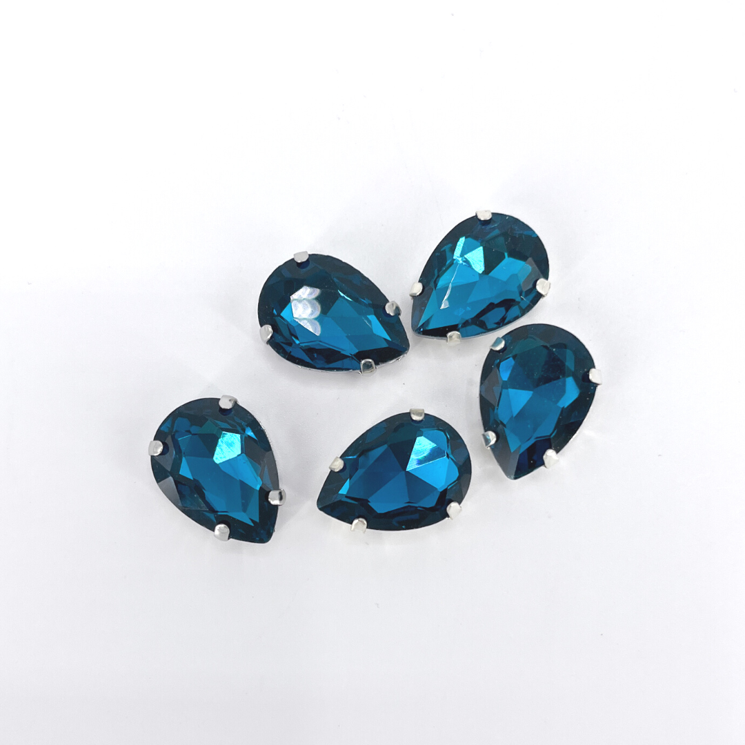 Glass Claw Teardrop - CAPRI BLUE