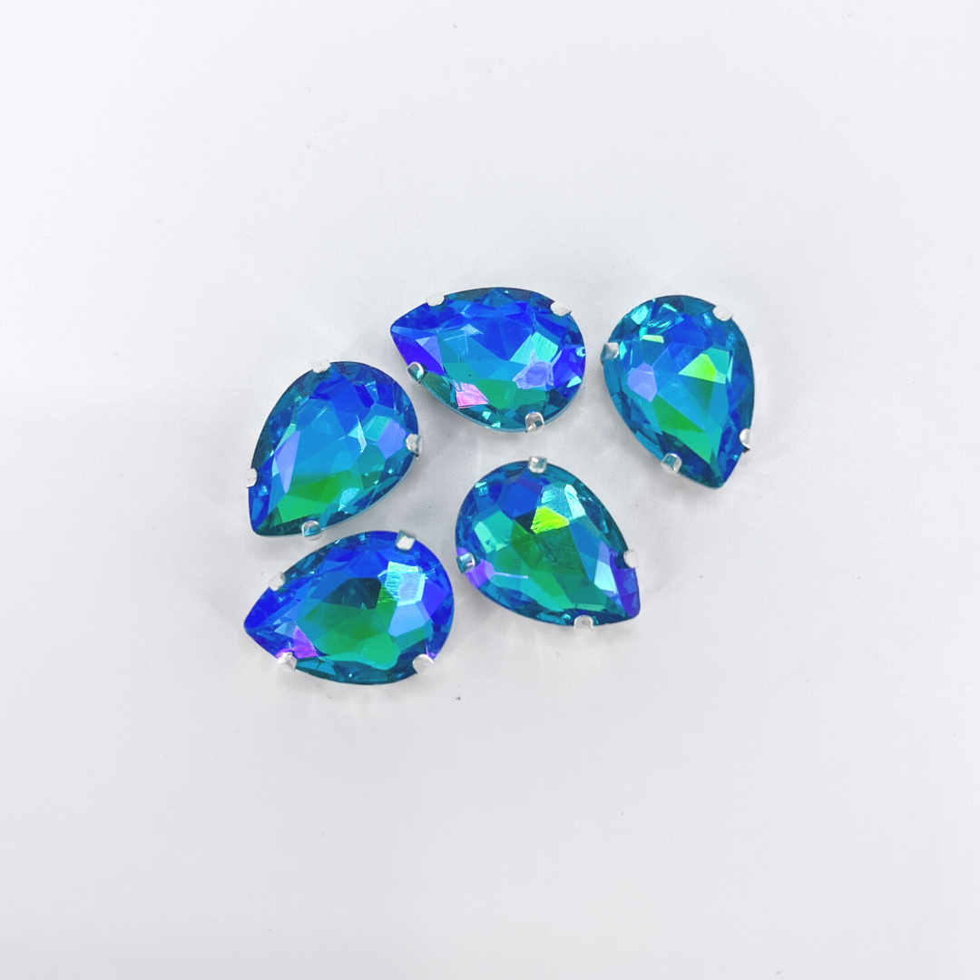 Glass Claw Teardrop - AQUAMARINE AB