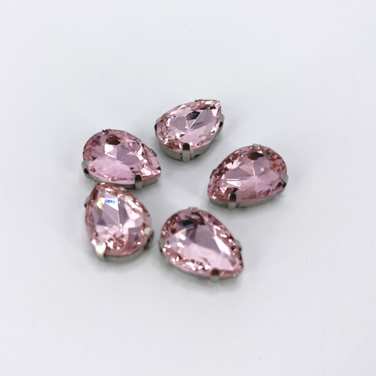 Glass Claw Teardrop - LIGHT ROSE