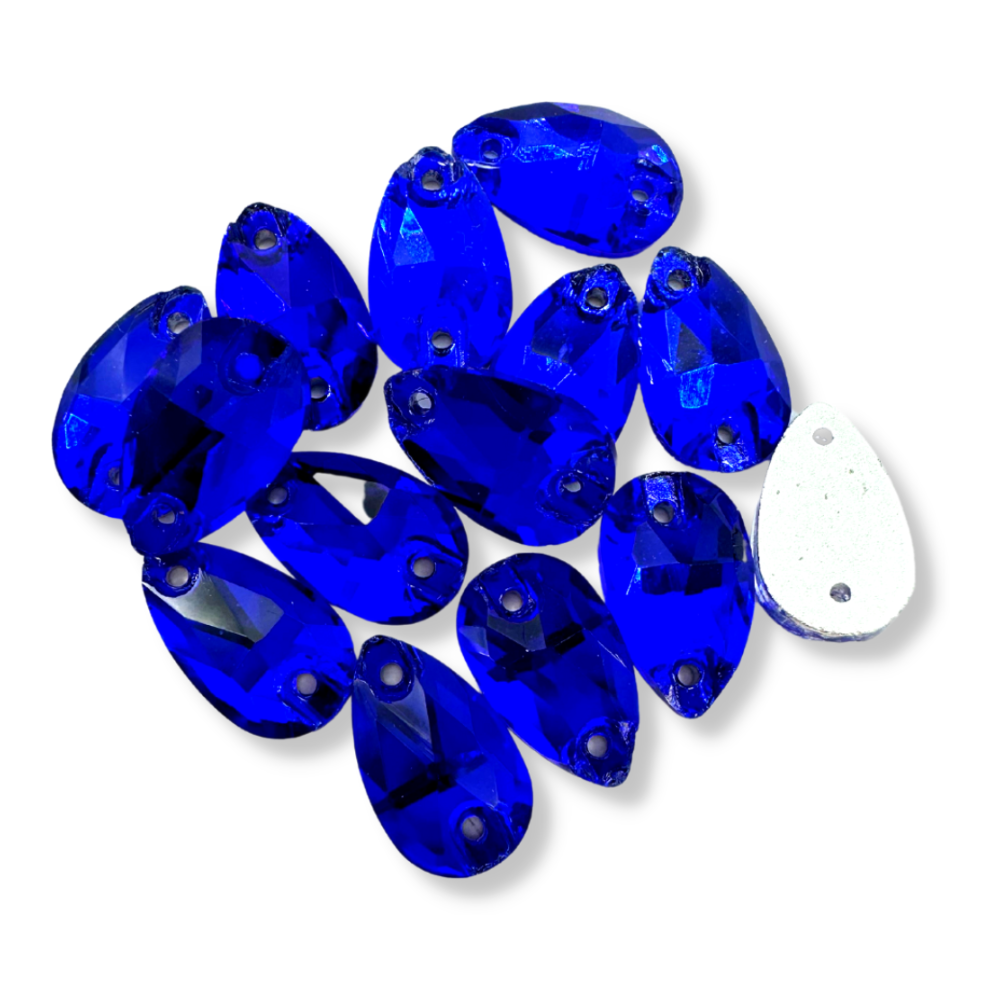Glass Sew On Teardrop - SAPPHIRE