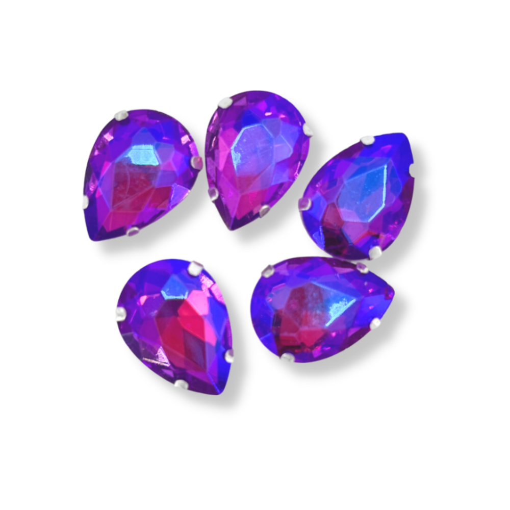 Glass Claw Teardrop - FUCHSIA AB