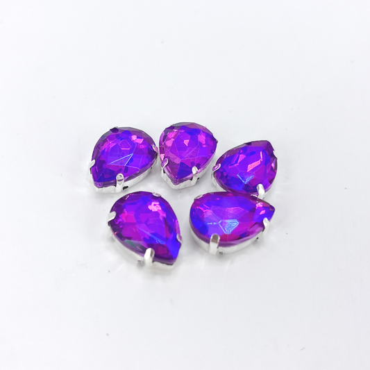 Glass Claw Teardrop - FUCHSIA AB