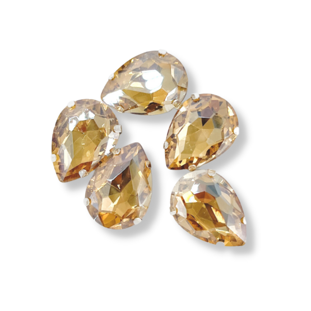 Glass Claw Teardrop - GOLD CHAMPAGNE