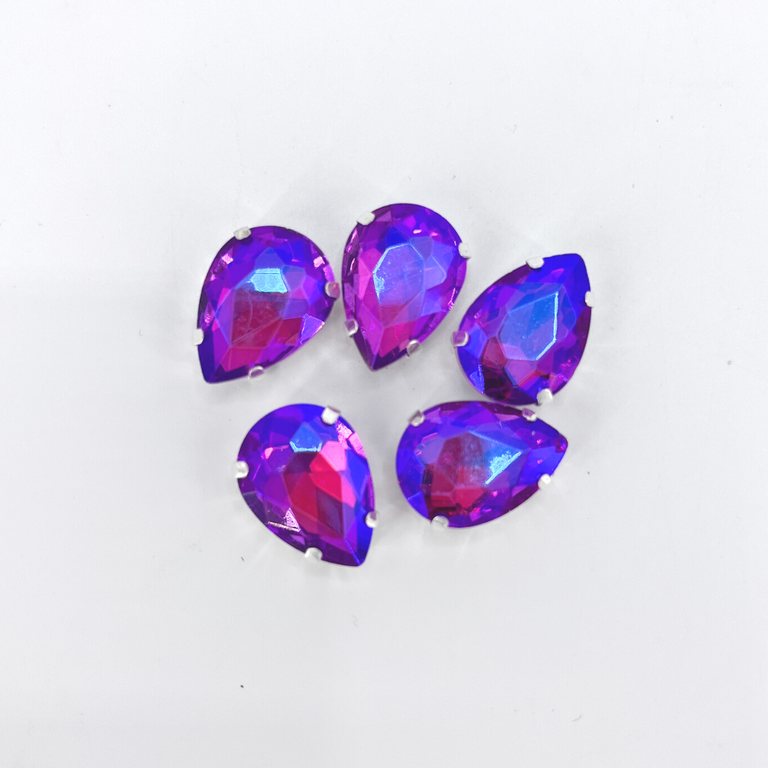 Glass Claw Teardrop - FUCHSIA AB