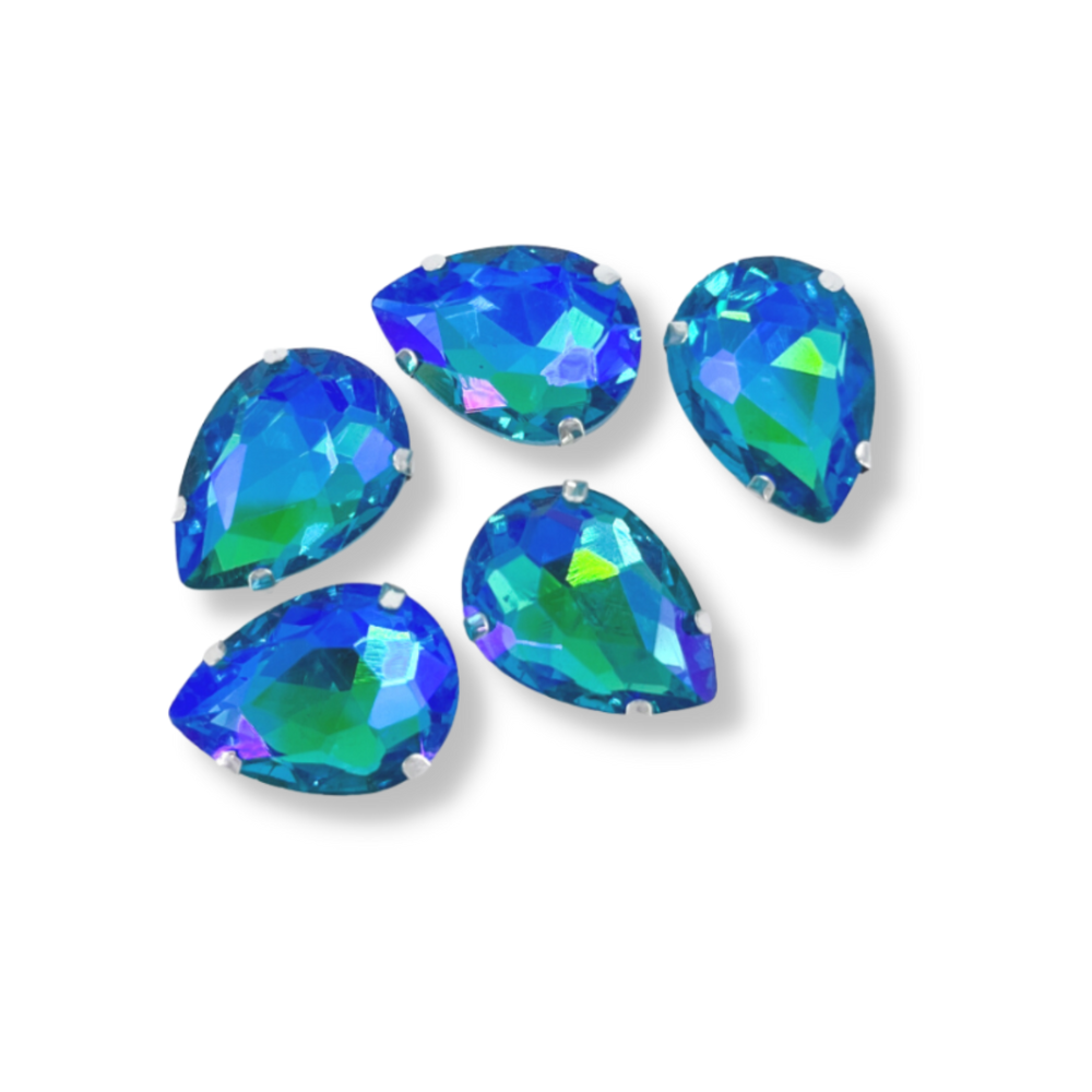Glass Claw Teardrop - AQUAMARINE AB