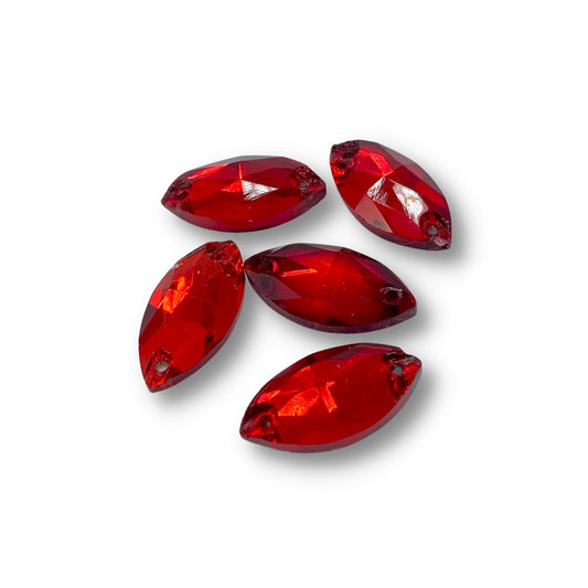 Glass Sew On Navette - LIGHT SIAM