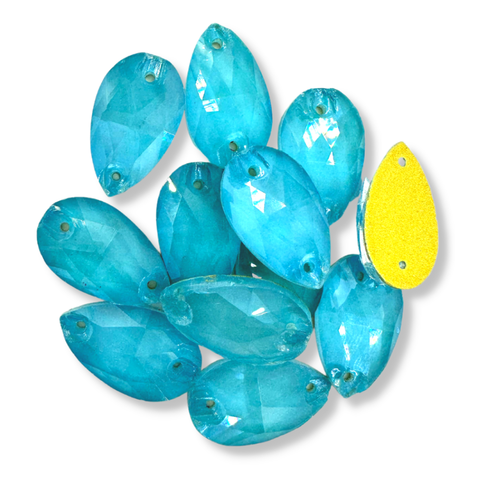Glass Sew on Teardrop - JELLY CANDY AQUAMARINE