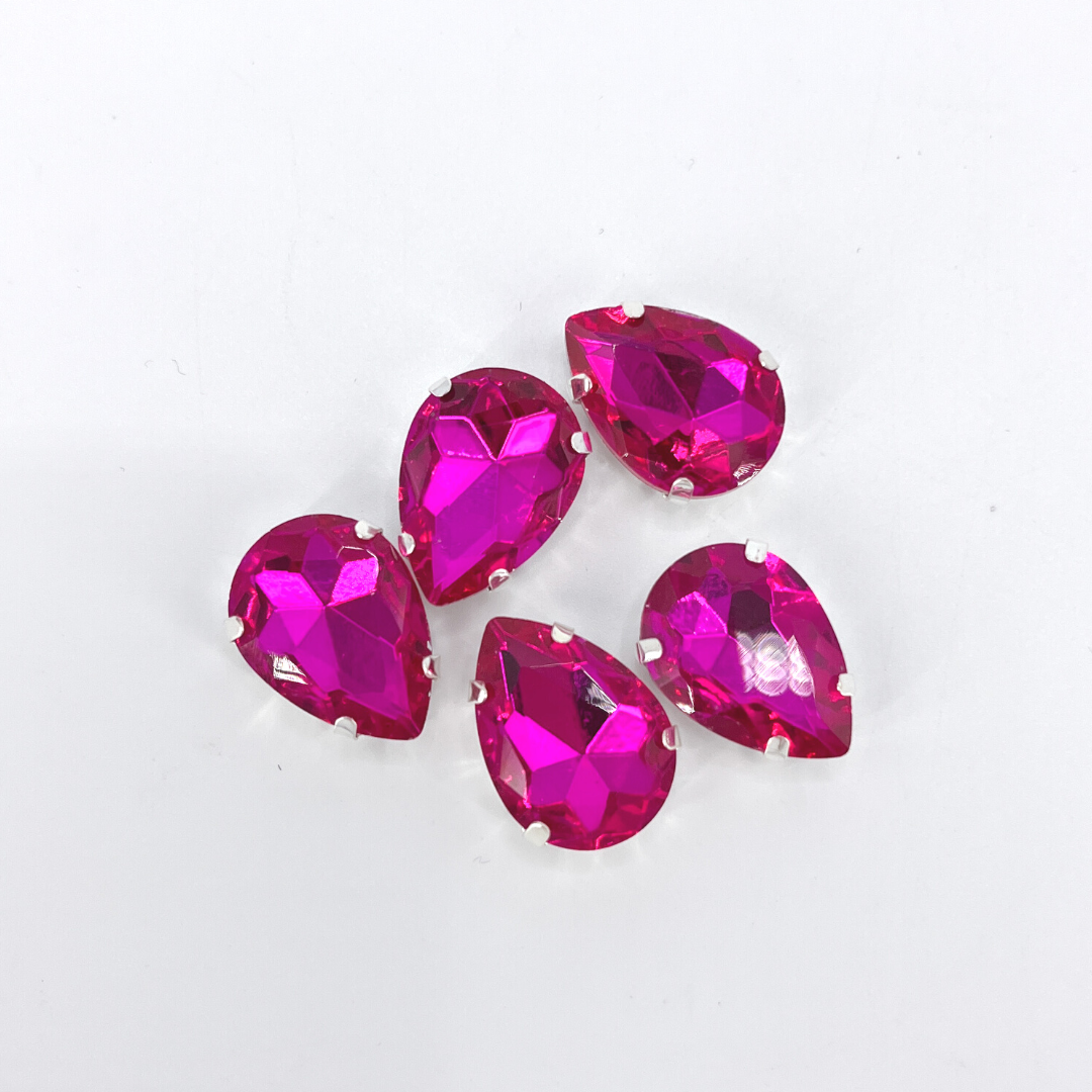 Glass Claw Teardrop - FUCHSIA