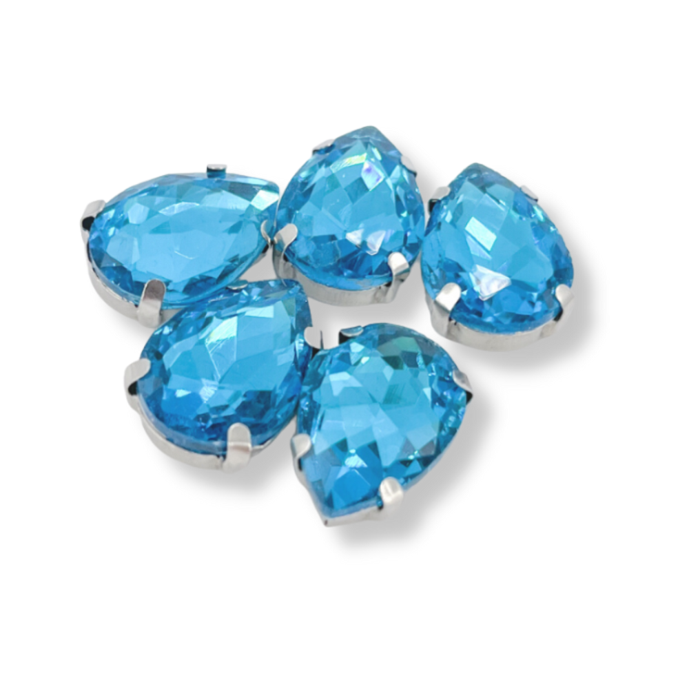 Glass Claw Teardrop - AQUAMARINE