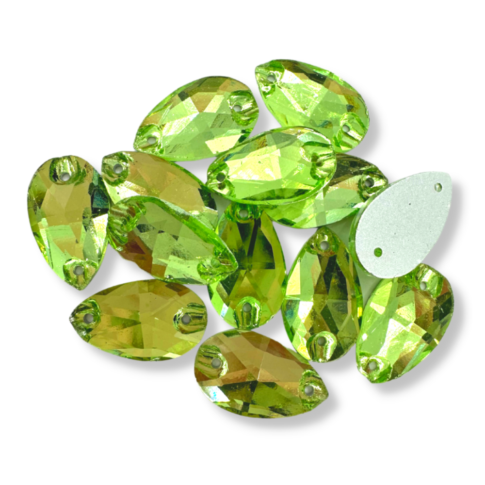 Glass Sew On Teardrop - PERIDOT