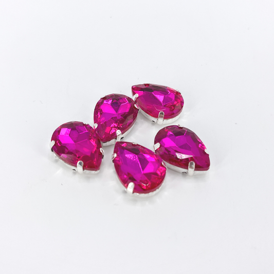 Glass Claw Teardrop - FUCHSIA