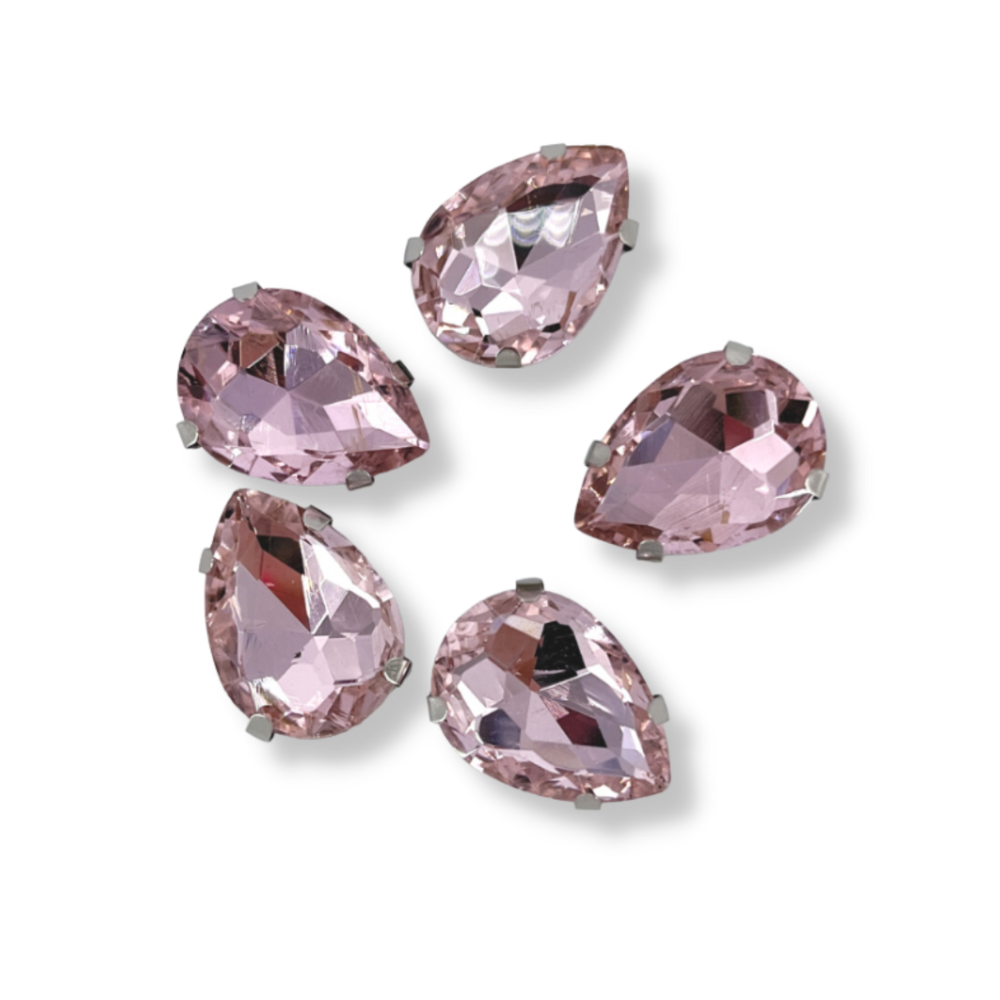 Glass Claw Teardrop - LIGHT ROSE