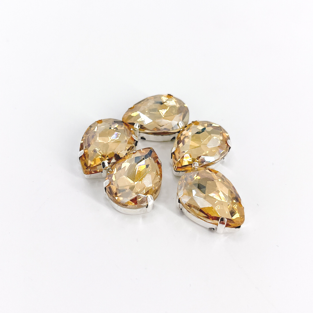 Glass Claw Teardrop - GOLD CHAMPAGNE