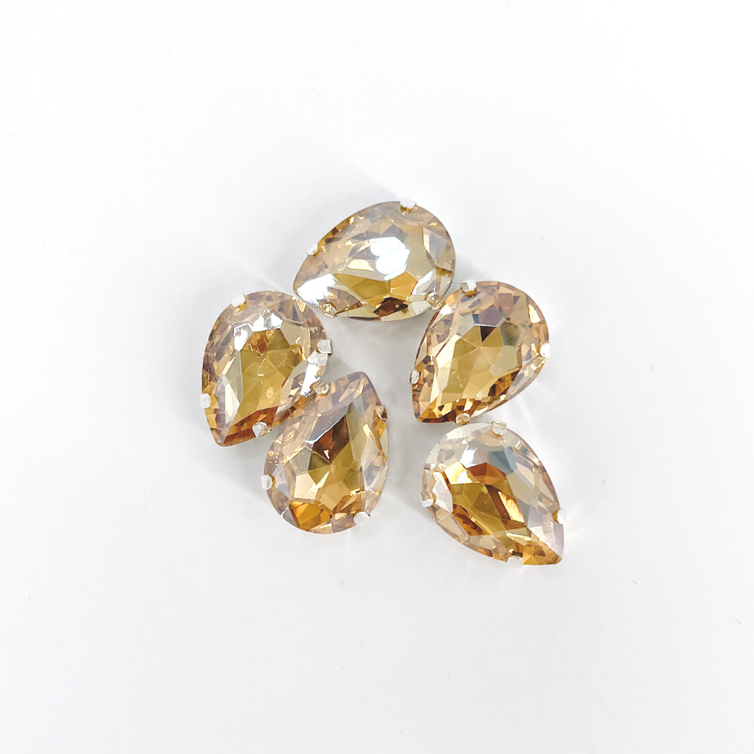 Glass Claw Teardrop - GOLD CHAMPAGNE