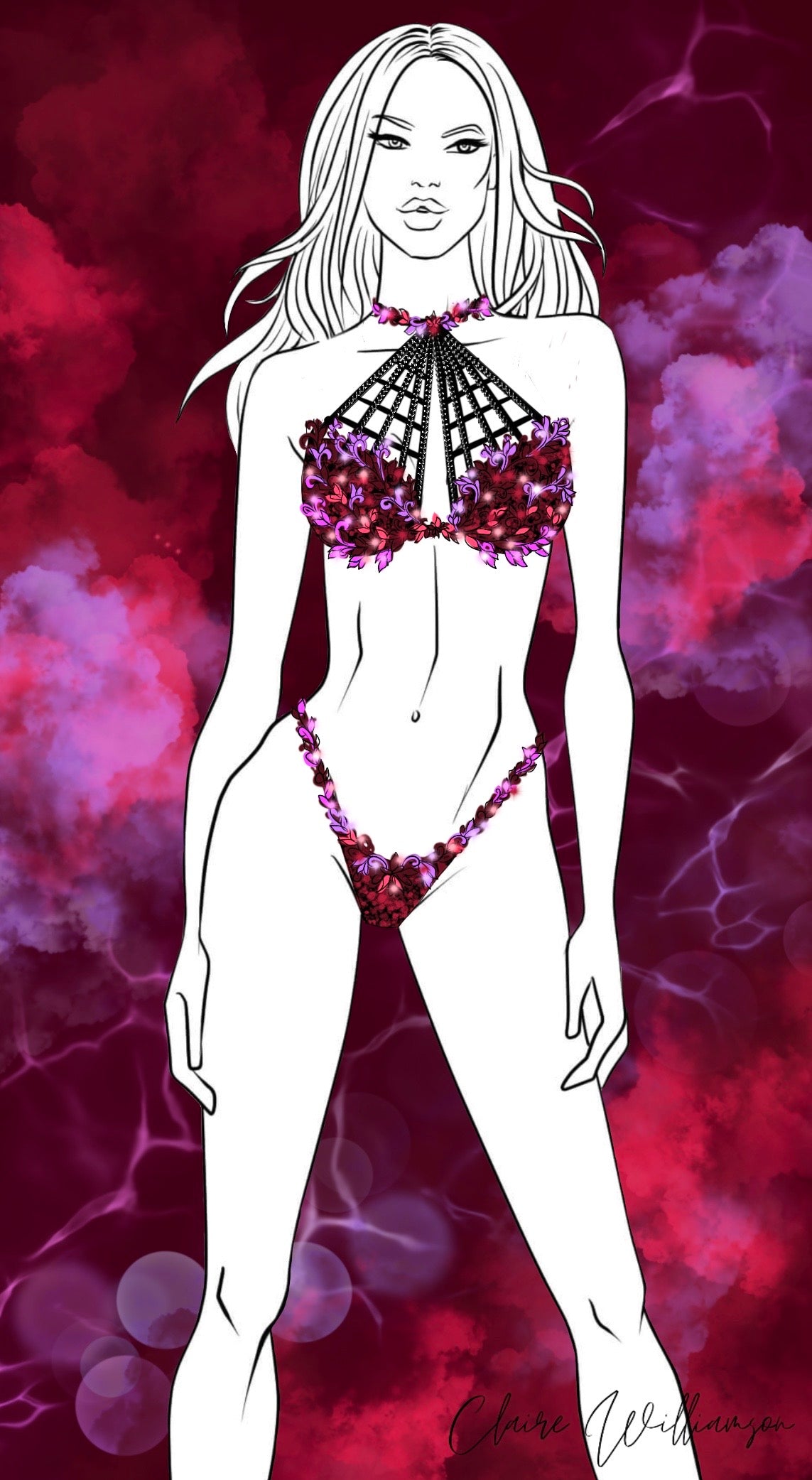 Couture Design - Burgundy Web