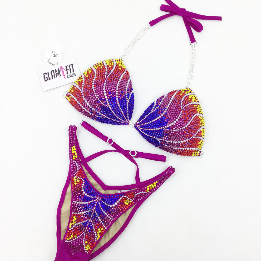 glamfit bikinis figure suit competition bikini ifbb npc icn anb wbff bodybuilding embellished