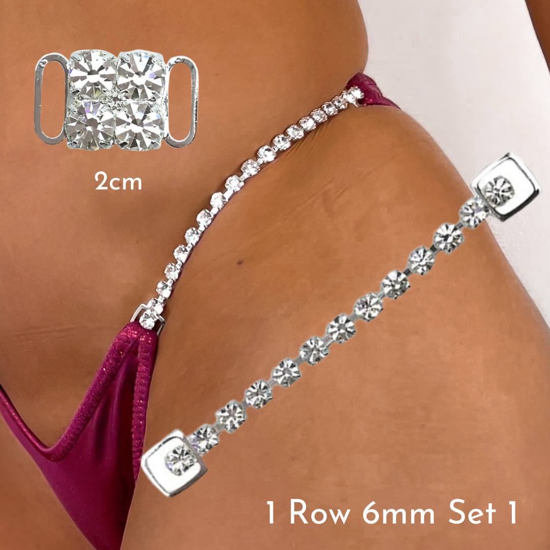 Connector Set - Brief: 1 Row 6mm,  Strap: 1 Row 6mm,  Middle: 1 Row 6mm - 2cm
