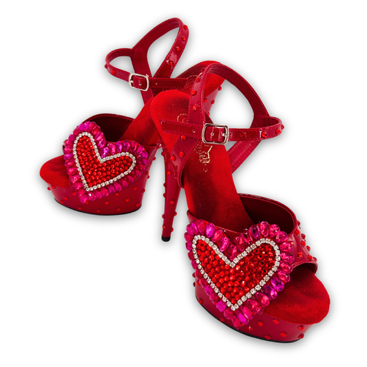 Embellished Heels - Size 7 - Hearts