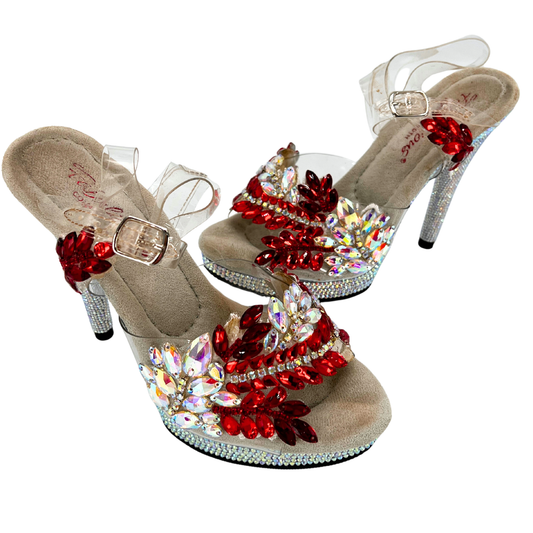 Embellished Heels - Size 8 - Red
