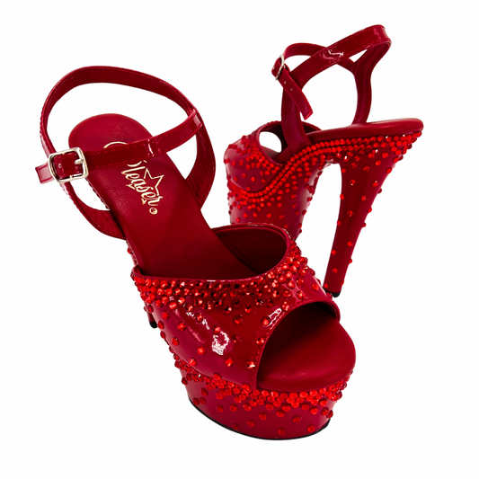 Embellished Heels - Size 6 - Red