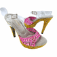 Embellished Heels - Size 8 - Pink and Gold