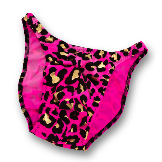 Men's body building posing trunks - Pink Leopard